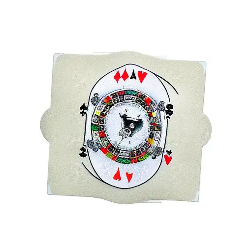 Poker Card With Brocken Watch And Music