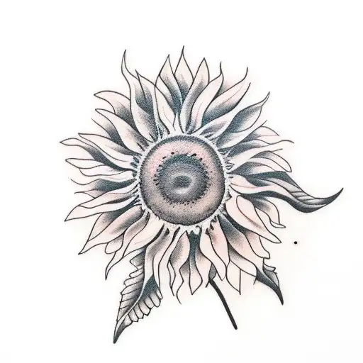A Realistic Sunflower With The Name Elizabeth Subtly Integrated Into The Stem