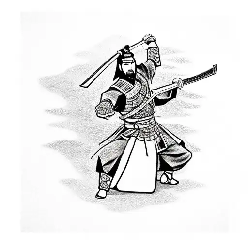 Samurai Warriors In Battle Scenes