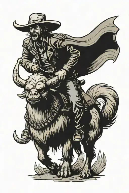 Cowboy Riding A Taun-taun From Star Wars