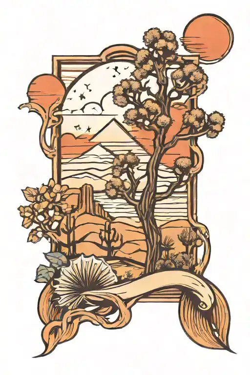 Desert And Trees Background Looking