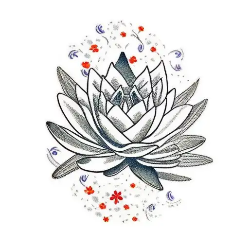 Floral Sleeve With Egypt Water Lilly And Other Psycedelic Plants Include Canabis Plants