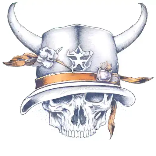 Cowboy Hat With Longhorn Skull
