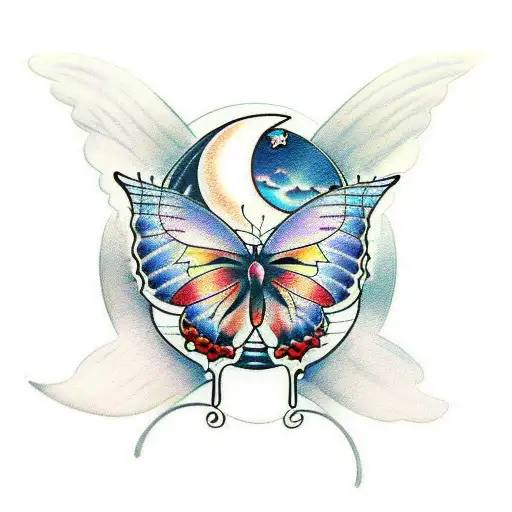 Butterfly With Moon