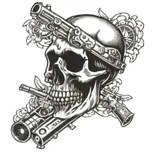 Skull And Guns Money Drugs