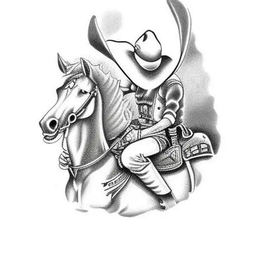 Dead Cowboy Riding A Horse