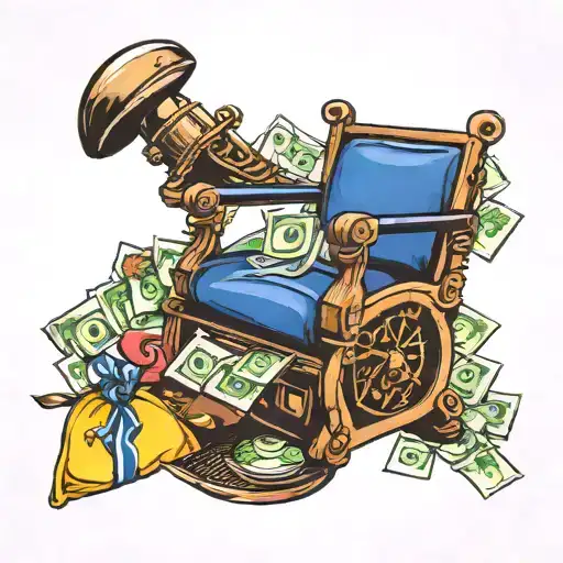 Money Bag Overflowing With Barber Chair And Barber Style