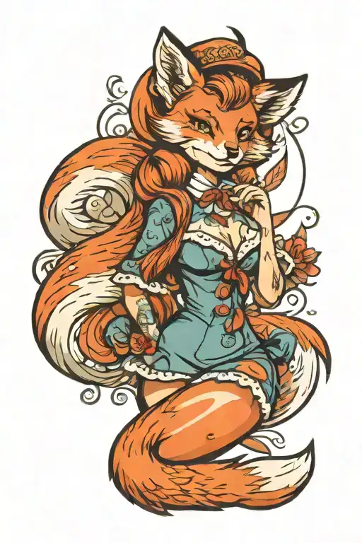 Furry Fox Woman Pinup