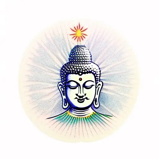 Gautam Buddha And Sun