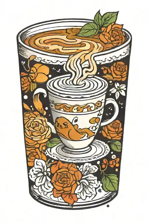 Coffee Mug Glas Happy Latte Machiato Gradient