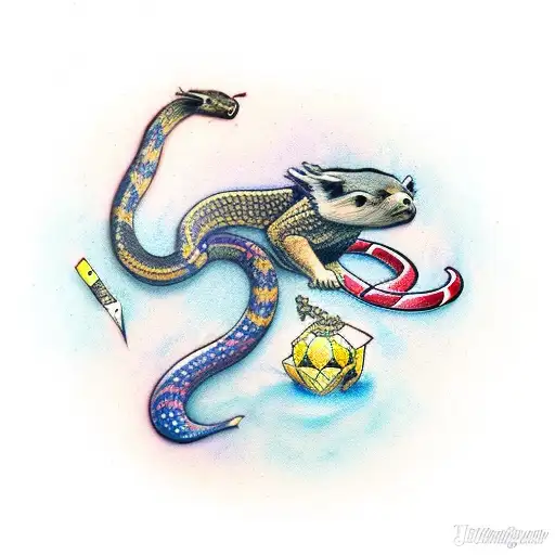 Honey Badger Figthing With A Snake