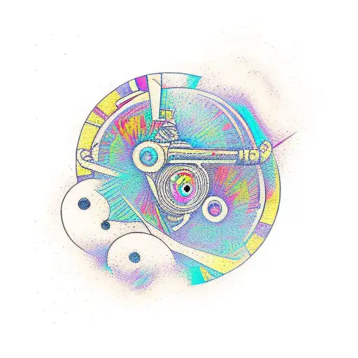 An Abstract Representation Of A Turntable Mixing With Psychedelic Patterns