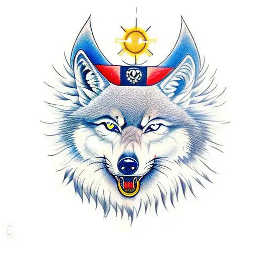 Incorporate A Wolf And An Eagle Into A Traditional Tattoo Of A Mechanic's Tools