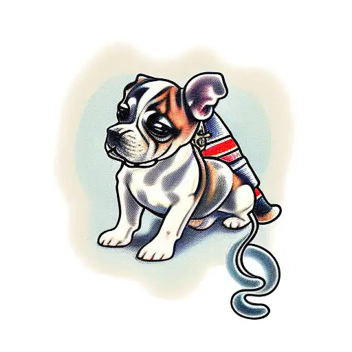 Dog In The Corner With Lighter