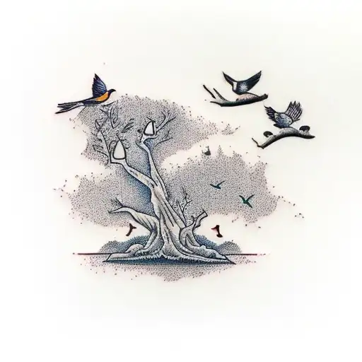 Tree And Birds
