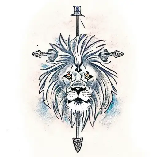 Lion With Swords