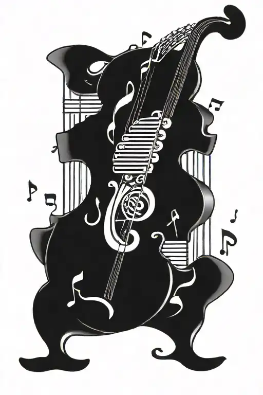 Marimba & Music Notes Intertwined