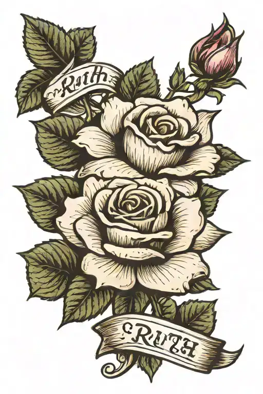 Rose With The Name Ruth In Stem Rose