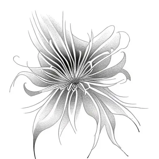 Spider Lilies Black And Red With Abstract Lines And Japanese Inspiration