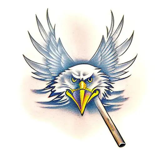 Eagle Holding Baseball Bat