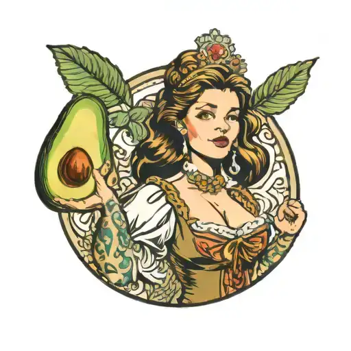 A Female Brown Haired Avocado Wearing A German Bier Hall Outfit