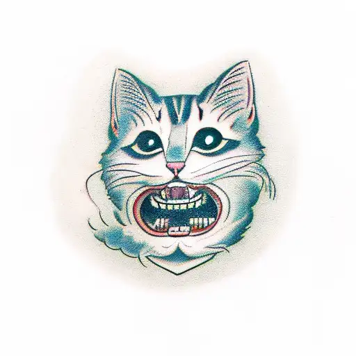 Cat With Fangs And Eyes