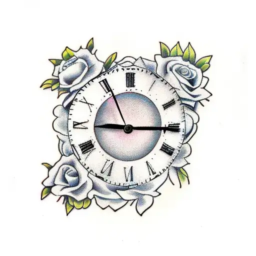 Clock And Roses