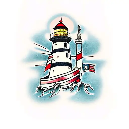 Lighthouse And Jolly Roger
