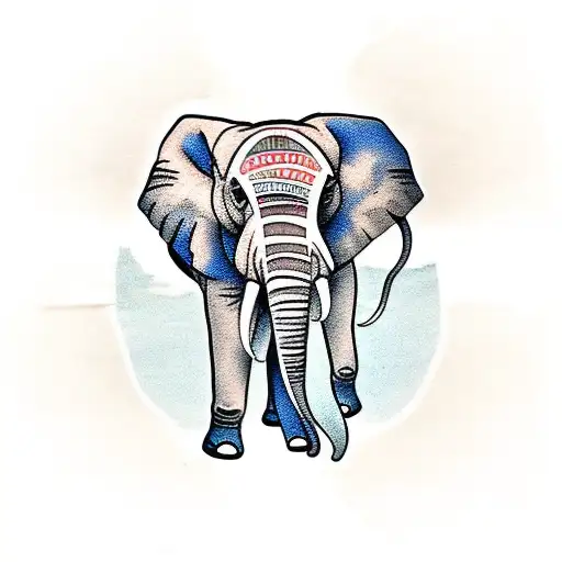 Elephant Inside Africa Outline