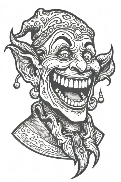 Jester Creepy Smile And Showing Teeth