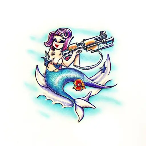 Mermaid With Gun