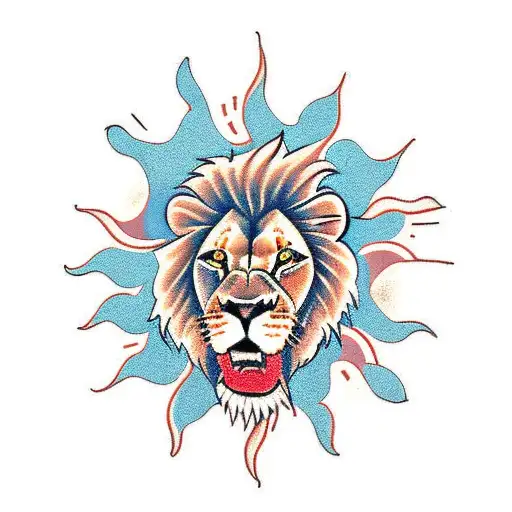 Lion With Sun