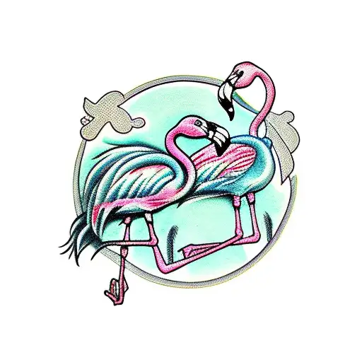 Flamingo With 2 Heads