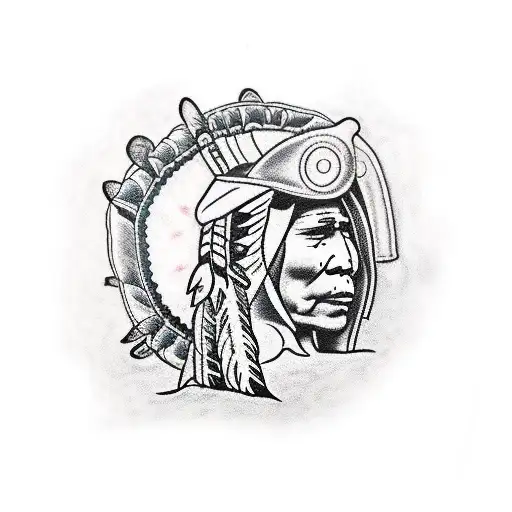 Create A Full Native American Tattoo Leg Sleeve That Would Cover The Front And Back Of Someones Leg