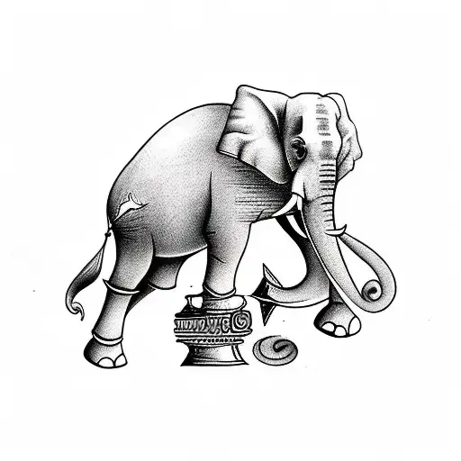 Elephant With A Ship In A Bottle