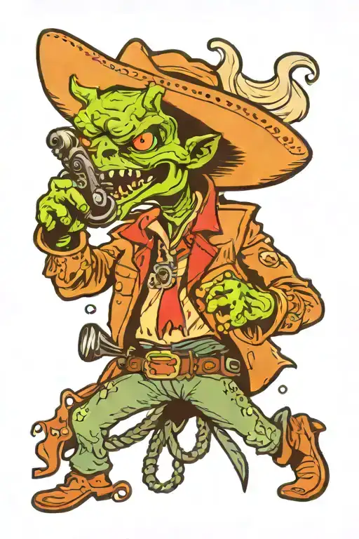 Insane Alien Cowboy With A Blaster