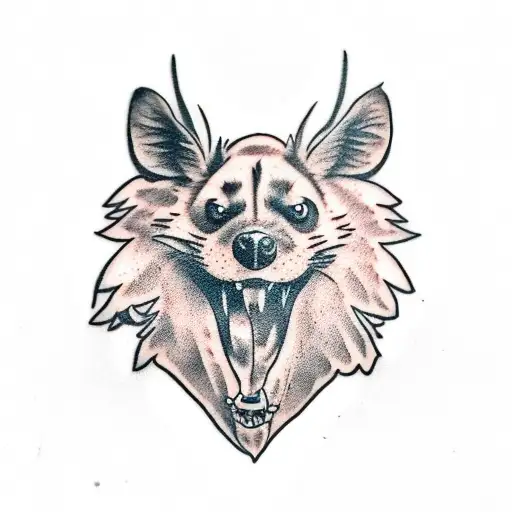 African Wild Dog Snarling Knee