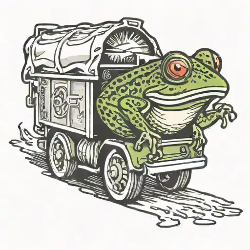 Garbage Truck Driving Frog