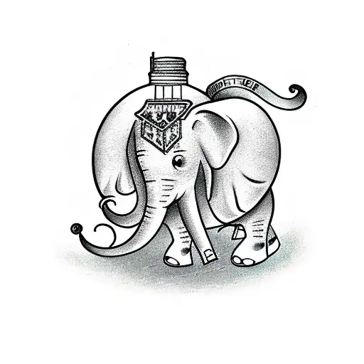 Elephant With A Ship In A Bottle