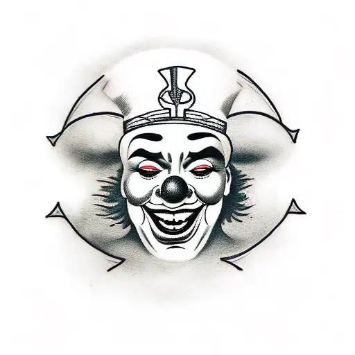 Black White Clown Removing Face