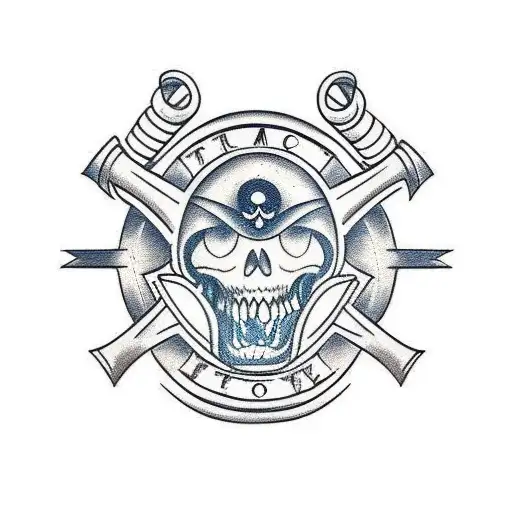 Old-school Style Tattoo Sketch With A Nautical Theme