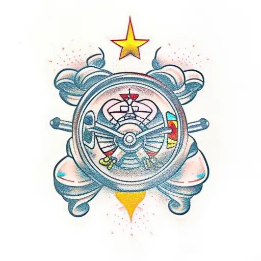 Traditional Tattoo Of Disney Characters For Bicep