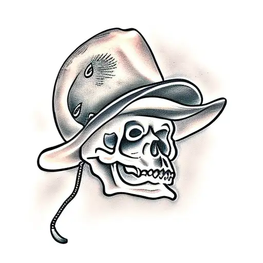 Dog Skull In A Cowboy Hat