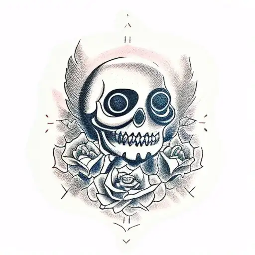 Clock Skull Roses Cross Owl