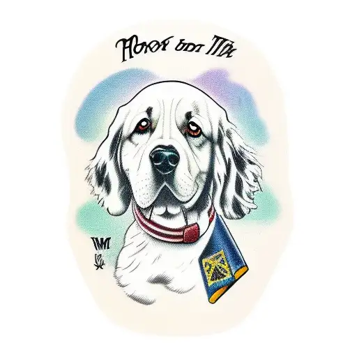 Dog Print With The Name Manny Inside