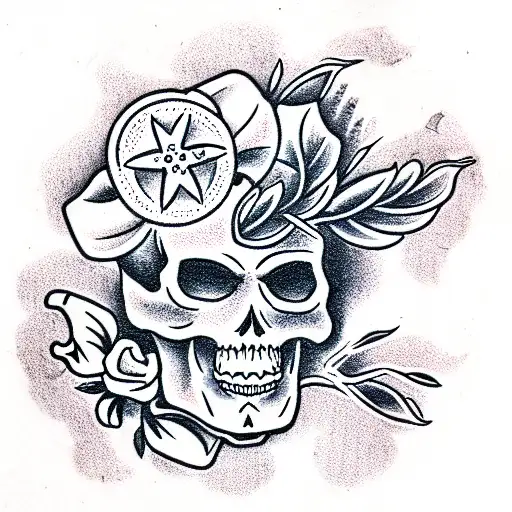 Skull With Branches