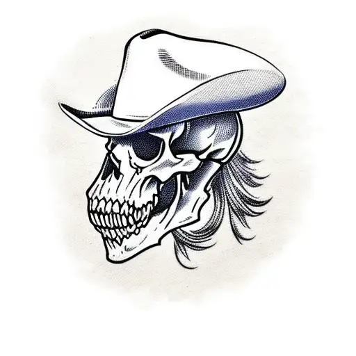 Hound Skull In A Cowboy Hat