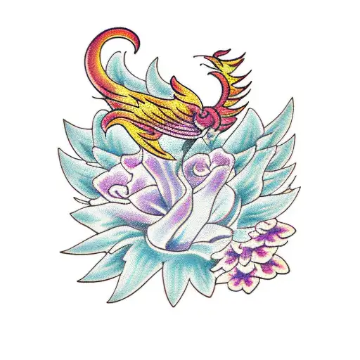 Phoenix With Flowers