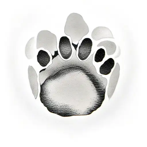 Dog Paw Print With The Name Manny Inside