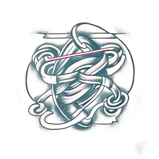 Rope With Square Knot And Fishing Hook